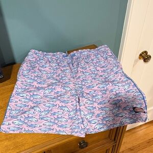 Vineyard Vines Pink and Blue Fish Swim Trunks